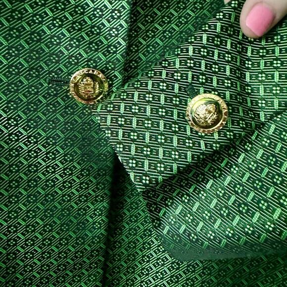 Escada Margaretha Ley Green Jacquard Women's Blazer EU Size 36 US Size Small - Picture 3 of 14